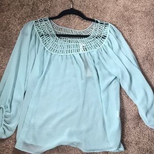 New shear teal top